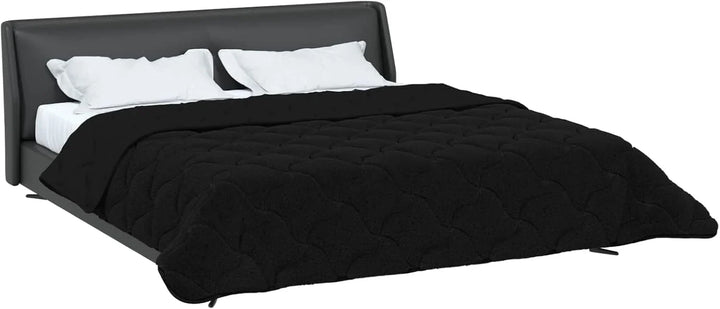 VidaXL - Edredón de invierno (220 x 260 cm, microfibra y forro polar, para dormitorio moderno, funda de edredón cómoda, microfibra duradera, manta suave, material transpirable