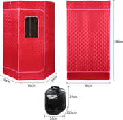 1000 W Sauna completa del cuerpo con cabina de vapor, generador de vapor, mando a distancia, sauna de vapor portátil y plegable, sauna SPA para casa, 90 x 90 x 180 cm, rojo