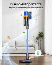 Aspiradora sin Cable 600W/50KPA/65Min(ECO), Escoba Aspiradora sin Cable Vertical X13 con Adaptador curvo de 90°, AUTO Modo, Carga de Pared, Aromaterapia, Manguera de 1M, para Cabello/Alfombras/Pisos