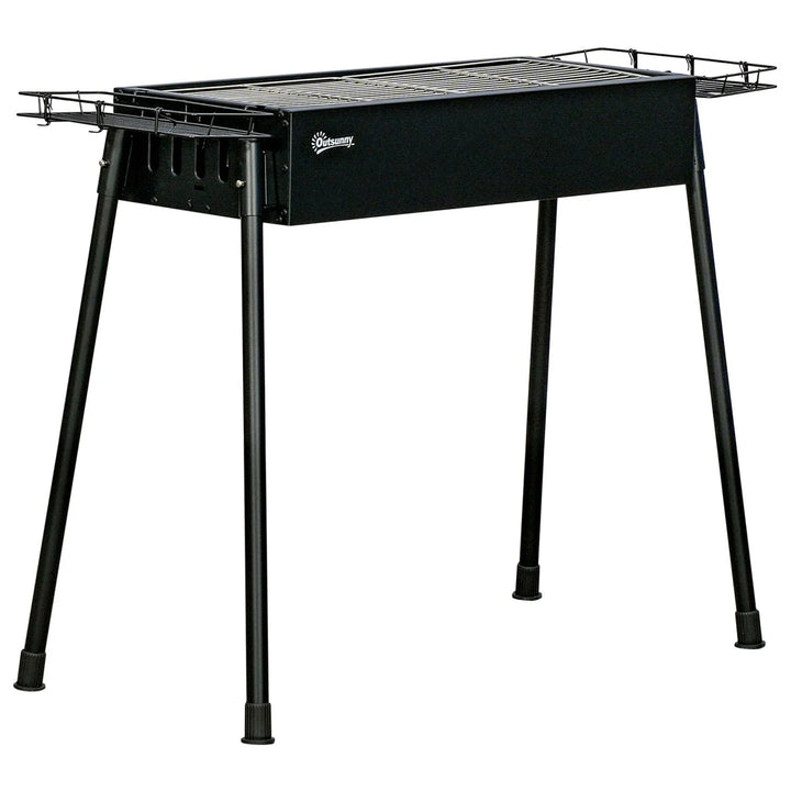 Barbacoa De Carbón Outsunny Acero Inoxidable Metal 77x30x70 Cm Negro