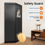 Tienda de sauna con 9 niveles de temperatura, sauna de vapor portátil, 9 niveles de calefacción, juego de sauna para interiores con silla plegable, sauna pod de 3 l, generador de vapor, cabina de