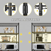 Estantería Metálica Ajustable de 5 Niveles con Ruedas