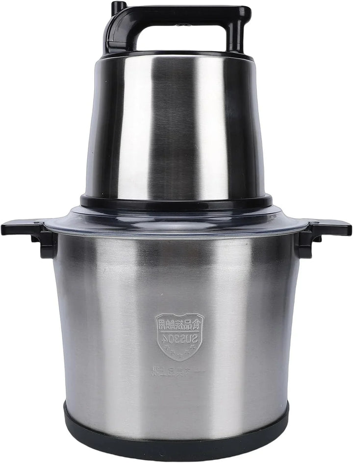 SIXRUN Picadora Eléctrica de Alimentos 1800W 10L Acero Inoxidable, Molino de Carne con Modos de Velocidad Dual y Tapa Antisalpicaduras para Verduras, Frutas y Amasado de Masa (Enchufe de la UE 220V)