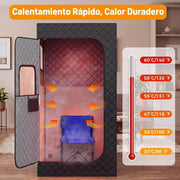 COSTWAY Tienda para Sauna de Infrarrojos con Silla Plegable