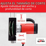 Grafner Fresadora de pared con láser, potente 1700 W con 4000 rpm, incluye 2 discos de corte de diamante de 150 mm de diámetro, extracción de polvo, ancho de ranura 14-29 mm, profundidad de ranura 10