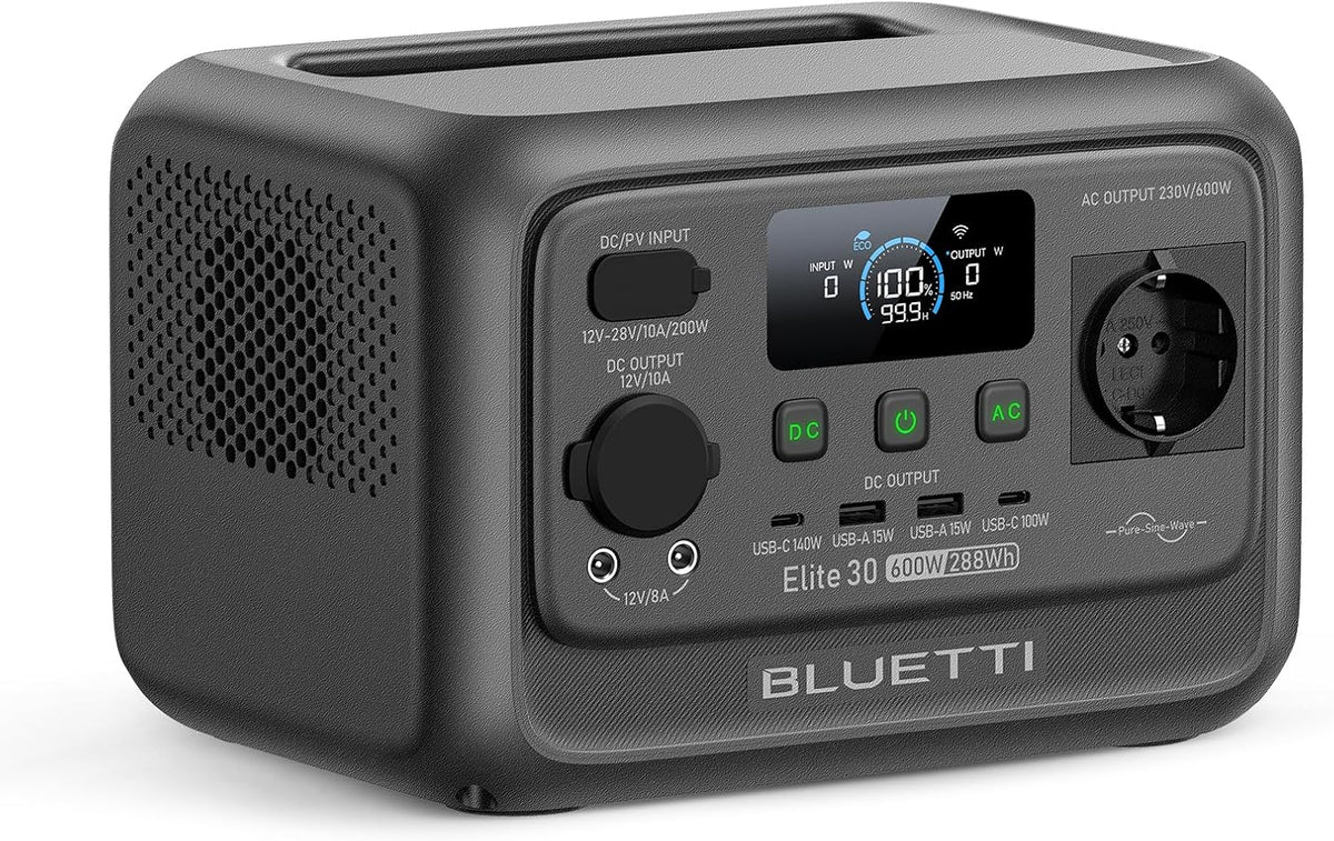BLUETTI Elite 30 V2 Estación de Energía Portátil 288Wh, Generador Solar