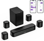 ULTIMEA 5.1.2ch Soundbar with Dolby Atmos, Up-Firing Upper Speakers, Wireless Subwoofer and 2 Rear, 460W, HDMI eARC, BT 5.4, Skywave F40 Boom Home Theater System