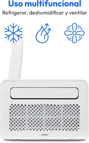 MEDION Smart Split Aire Acondicionado Caravana P502 (5000 BTU, 3 en 1, Refrigeración, Deshumidificación, Ventilador, hasta 12 m², ideal para caravanas, Campers, Modo Nocturno, WiFi, App, MD 37735)
