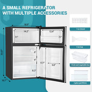2026 Mini refrigerador EUHOMY de 3,2 pies cúbicos – Empotrable o independiente