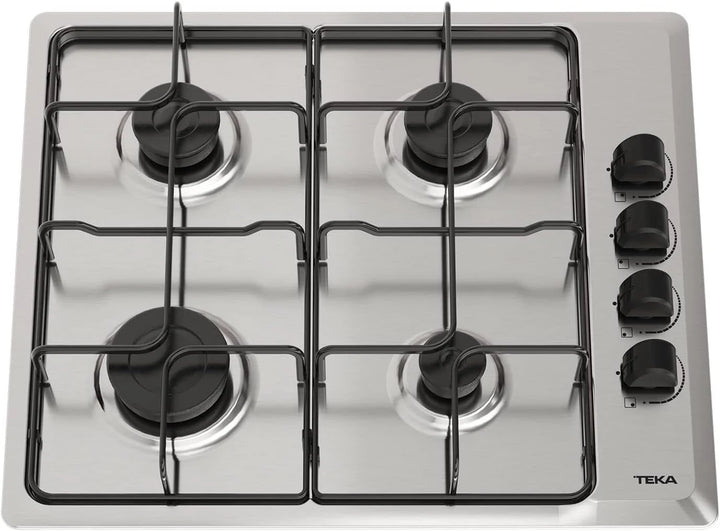TEKA Placa de Gas Butano, 60 cm, 4 Fuegos, Mandos Ergonómicos, Seguridad Termopar, Parrillas Esmaltadas, HLX 640 KL