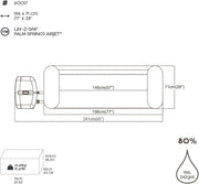 Bestway Lay-Z-SPA® 77" x 28"/1.96m x 71cm Palm Springs AirJet