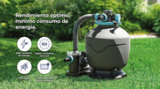 Piscina de Acero Elevada,Redonda con Aspecto Acero Blanco. Piscinas Desmontables para Jardín 350 x 120 cm - Piscina Gre KIT350ECO Fidji.