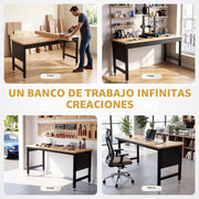 Banco de Trabajo Robusto 152 x 55 cm, Mesa de Trabajo Regulable