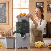 VEVOR Máquina Exprimidora de Naranjas Comercial 100 W de Acero Inoxidable, Con Tapa de policarbonato, Con Recipiente y Cesta de Fruta, 60 y 80 kg de Cítricos por Hora, Para Limones, Frutas Cítricas