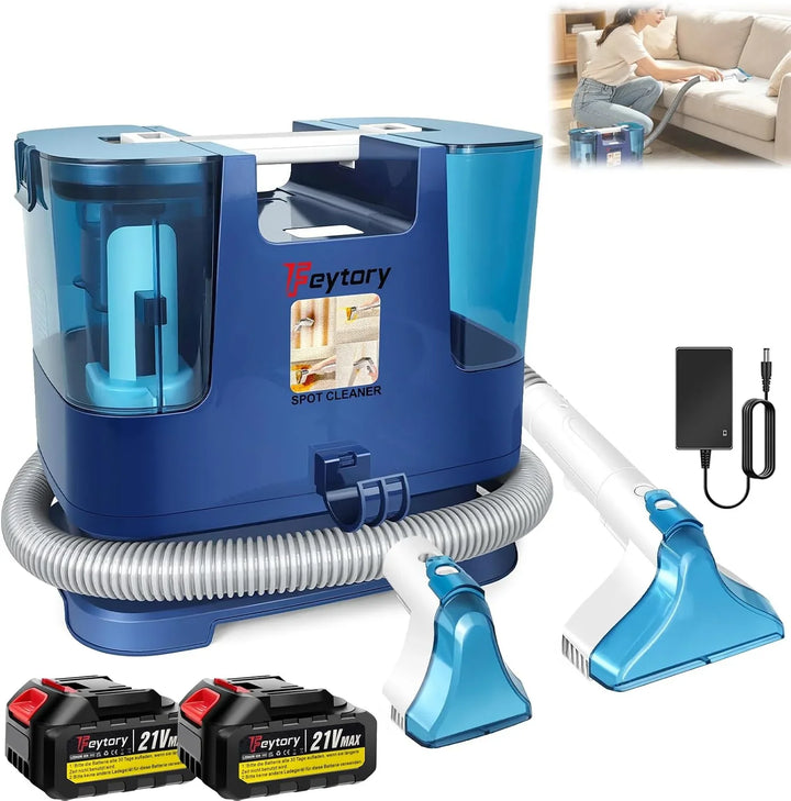Limpiador de tapicería portátil, 430 W, 15 kPa, limpiador de alfombras para sofá, sofá, coche, alfombra, tapicería, portátil, dispositivo para eliminar manchas con 2 cepillos, para mascotas y hogar