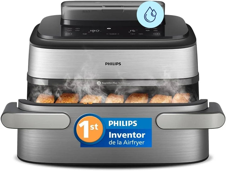 Philips 5000 Airfryer - Freidora de Aire cesta flexible 9,5L, SteamFry