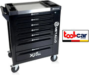 Metallo XXL - Carro de herramientas profesional con ruedas (7 cajones), color negro