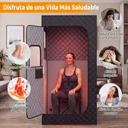 COSTWAY Tienda para Sauna de Infrarrojos con Silla Plegable