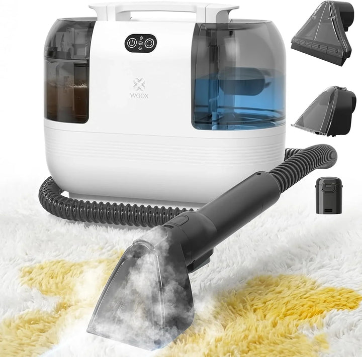 WOOX Limpiador Aspiradora de Tapicerias y Alfombras, con Vapor Caliente, 1700W, 15Kpa de Alta Succión, Diseño Compacto, Depósito de Agua Limpia 1200ml y Agua Sucia 750ml