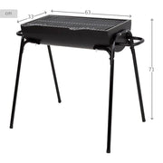 Barbacoa Portátil De Acero 91x33x71 Cm - Aktive. Negro