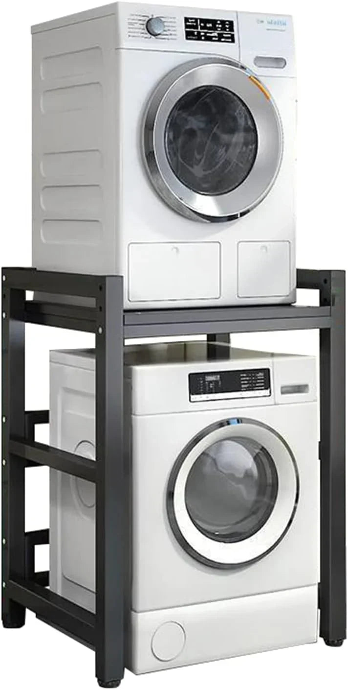 Soporte de secadora de altura ajustable, kit de apilamiento para lavadoras y secadoras de carga frontal, estante de almacenamiento sobre lavadora con capacidad de carga de 400 kg