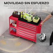 HOMCOM Carro de Herramientas con 7 Cajones Sistema de Cierre Central Negro