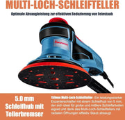 FANZWORK Lijadora Rotorbital 150 mm, 350W, Motor sin escobillas