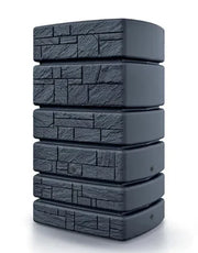 2025 Depósito de Agua de Lluvia Tower Stone – Citerna 350-500 L con Diseño Decorativo de Piedra