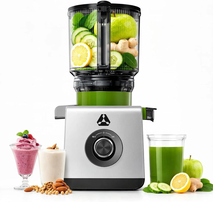AAOBOSI Extractor de Zumos, Slow Juicer con Boca XL de 165MM, Motor de 600W