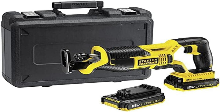 STANLEY FATMAX FMC675D2-QW - Sierra de sable 18V con 2 baterías de litio 2Ah y maletín