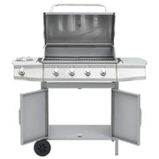 Barbacoa Grill De Gas 4+1 Quemadores Plateada Vidaxl