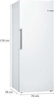 Bosch GSN54AWCV Serie 6 - Congelador XXL (176 x 70 cm, extra ancho, 327 L, NoFrost nunca más descongelar, iluminación LED uniforme, espacio para grandes congeladores)