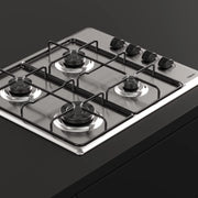 TEKA Placa de Gas Butano, 60 cm, 4 Fuegos, Mandos Ergonómicos, Seguridad Termopar, Parrillas Esmaltadas, HLX 640 KL
