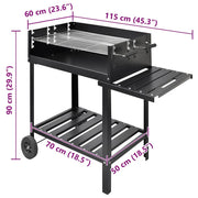 Soporte Para Barbacoa De Carbón Con 2 Ruedas Vidaxl