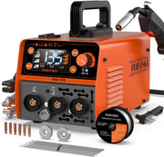 FEIFANKE MIG135 Soldador De Hilo Sin Gas 135A 230V Soldador Inverter Mini SinéRgico 3 en 1 Electrodo MIG TIG Maquina De Soldar AlimentacióN RáPida De Hilo Compatible con Hilo De Soldadura E308LFC-O