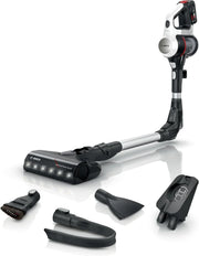 Bosch - Aspirador sin Cable Unlimited 7, Pack de batería de 3.0 Ah, Tubo Flexible, diseño Ligero, Accesorios, Luces LED, Blanco BBS711W