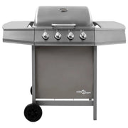Barbacoa De Gas Con 4 Fogones Plateada Vidaxl