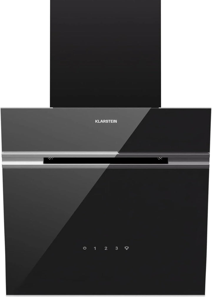 KLARSTEIN Alina Campana Extractora - 570 m³/h, Clase A, LED, 54 dB, Recirculación & Extracción, Campana Cocina Decorativa, Control Táctil, 39.8 cm Ancho, Negro